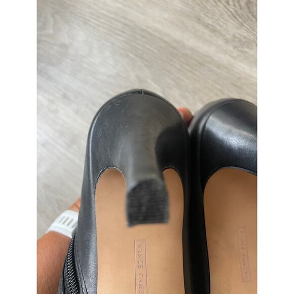 Vince Camuto Black Leather, Heel Booties, Side zip, Women's size 8.5 - Picture 5 of 9